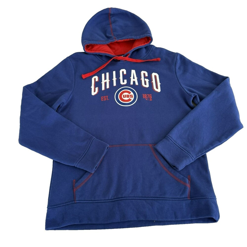 Fanatics Men's M Chicago Cubs Hoodie Sweatshirt MLB Baseball Kangaroo Pocket EUC